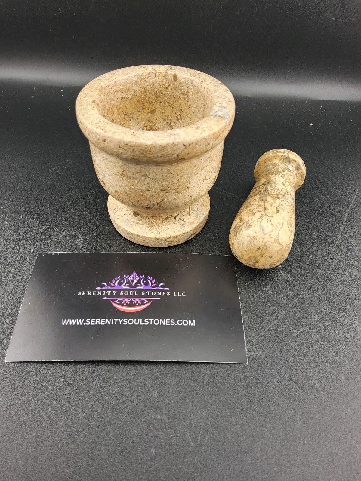 Fossil Coral Mortar and Pestle – 2.5 Inch