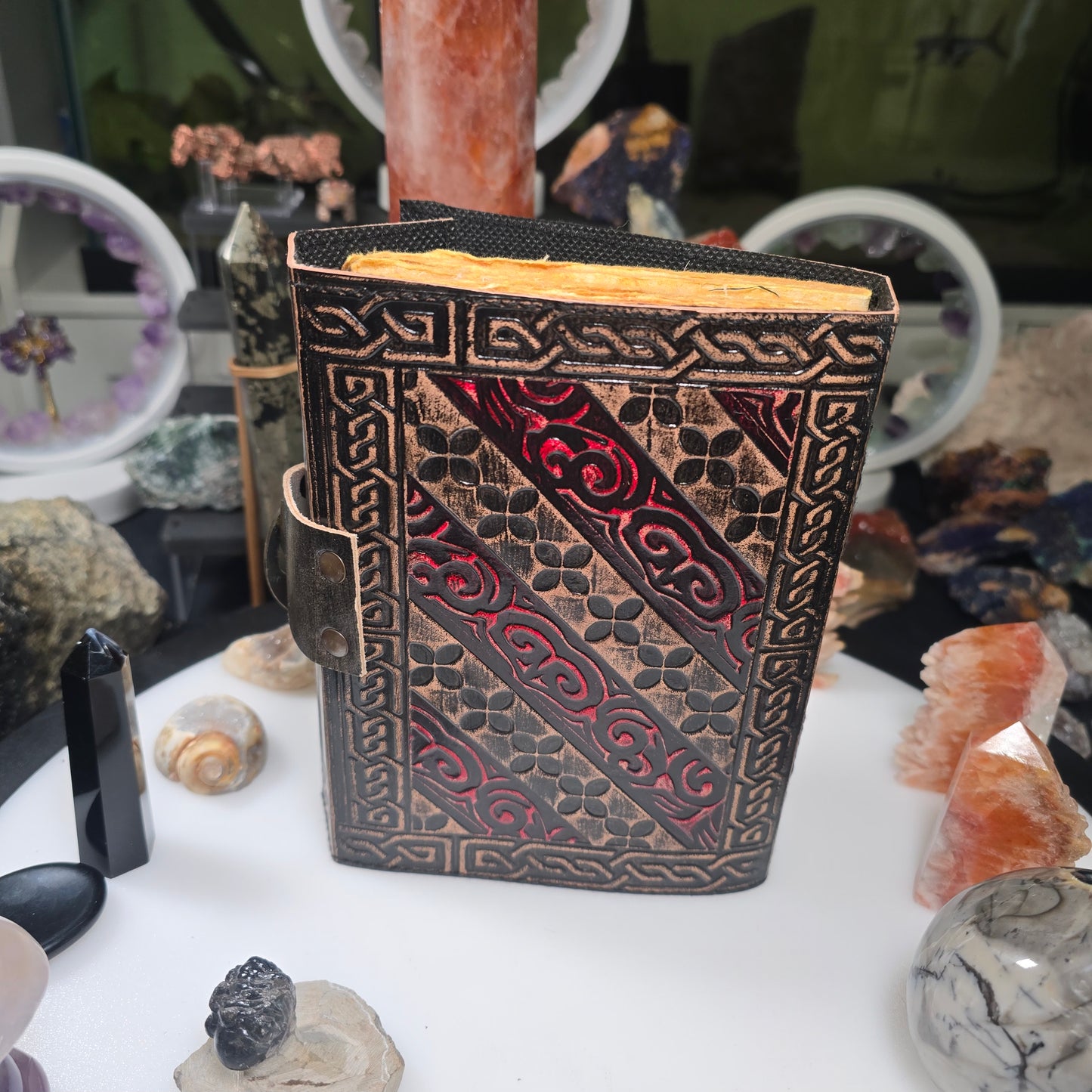 Red Double Dragon Leather Journal – Mystical Journal for Manifestation and Reflection