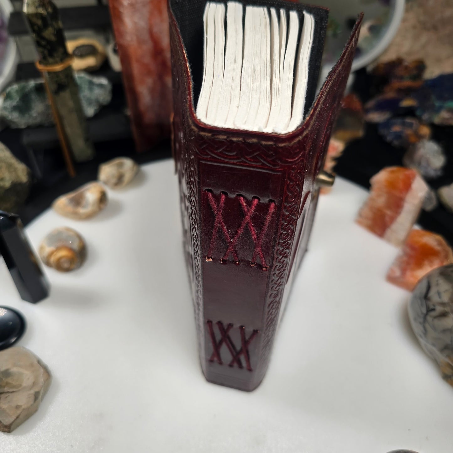 Maiden Mother Moon Leather Blank Book