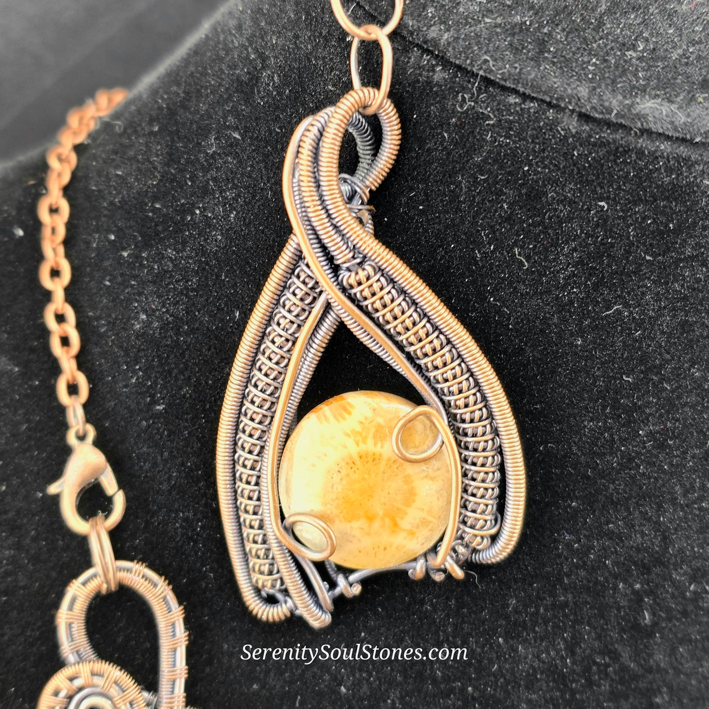 Coral Agate Amulet Jewelry Set