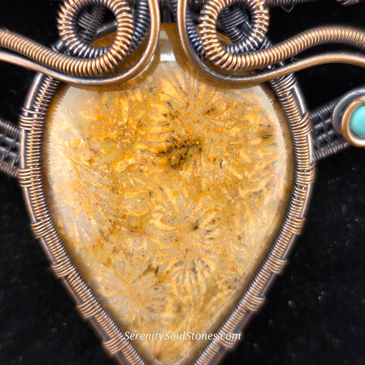 Coral Agate Amulet Jewelry Set