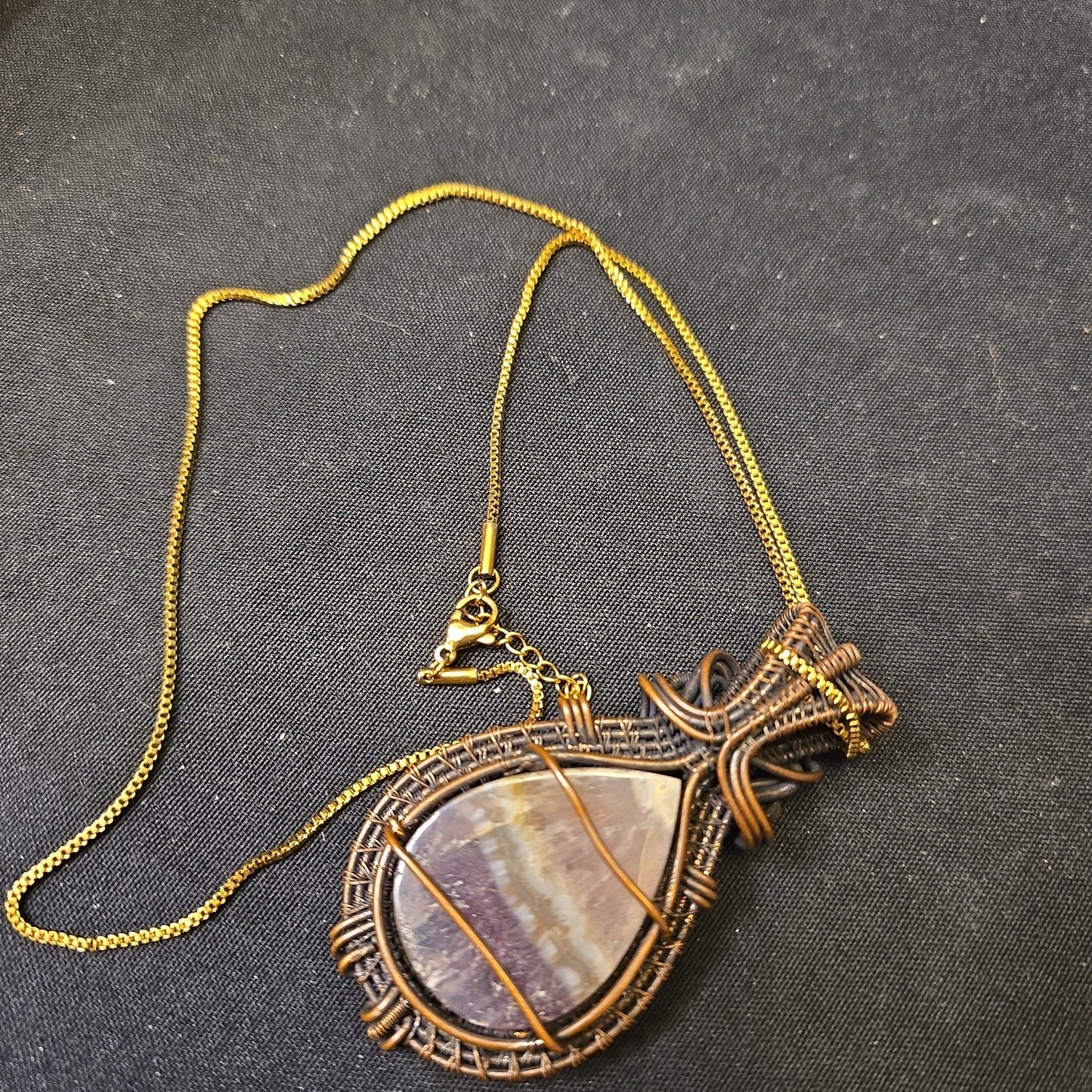 Amethyst Copper Wire Wrapped Pendant
