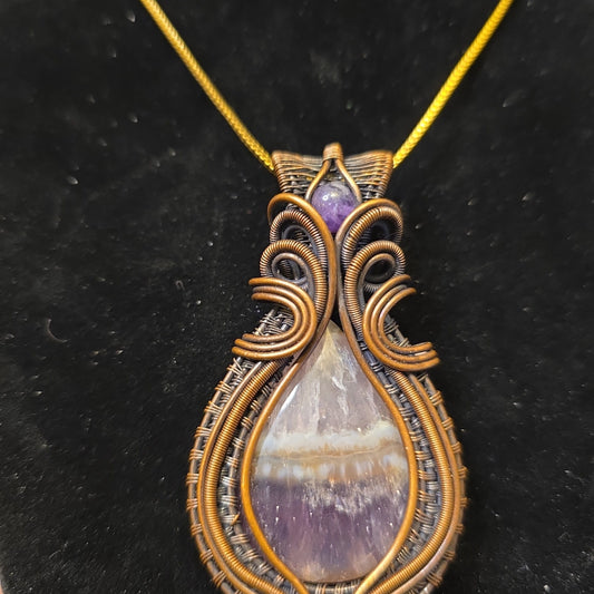 Amethyst Copper Wire Wrapped Pendant