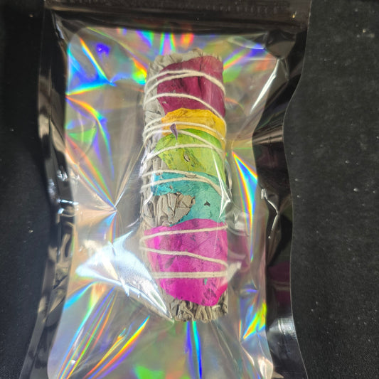 Chakra Sage Smudge Stick – 4 Inch