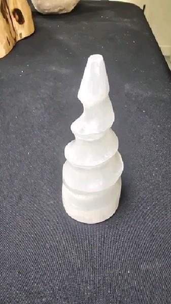 Selenite Twist Tower – 4 Inch