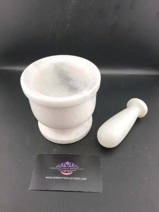 White Marble Mortar and Pestle – 4 Inch