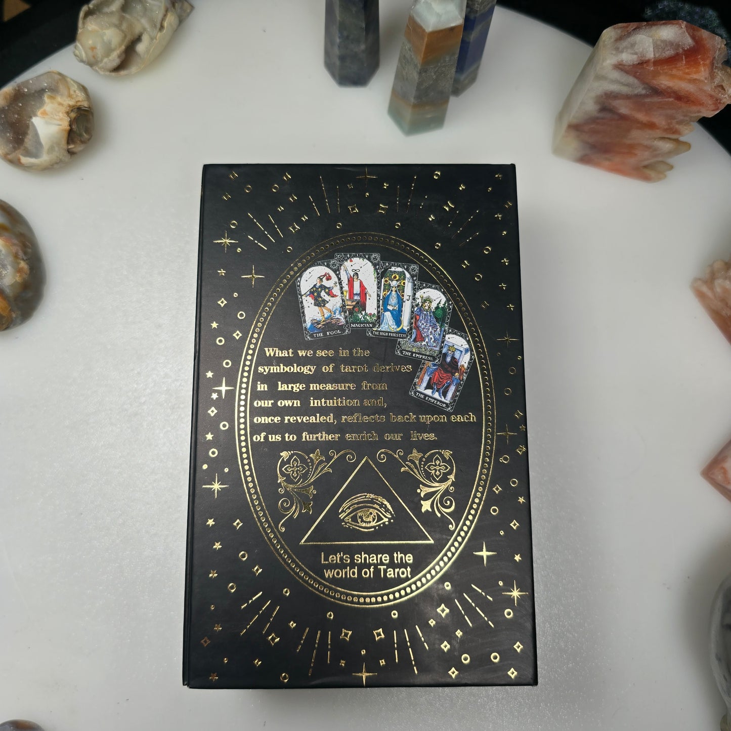 Black Rider-Waite Tarot Deck with Gold Foil