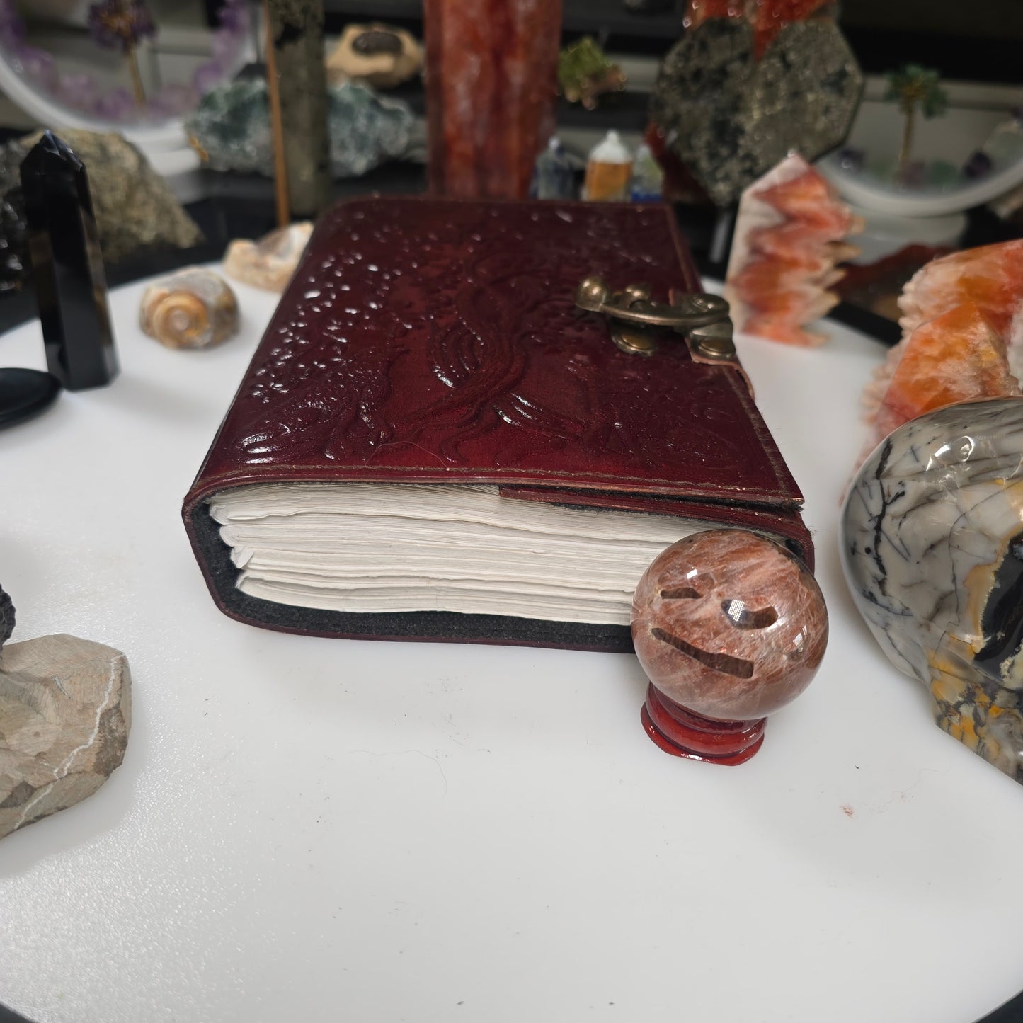 Wolf & Tree of Life Leather Blank Book