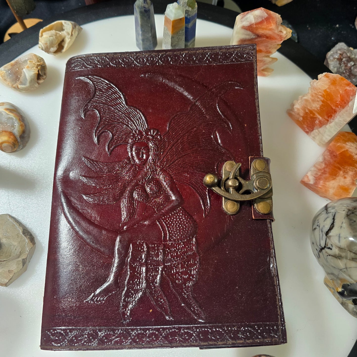 Fairy Moon Leather Blank Book