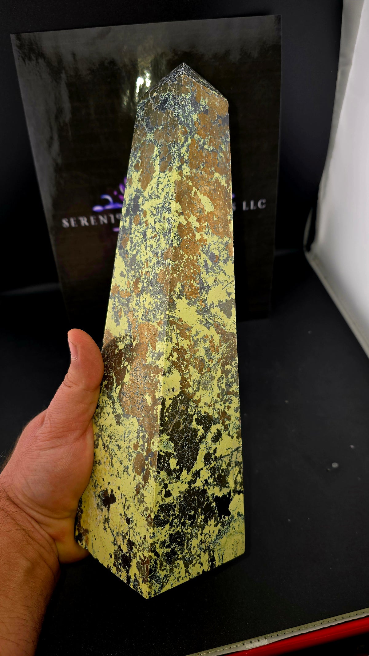 Peruvian Pyrite and Noble Serpentine Tower 5.6 lbs