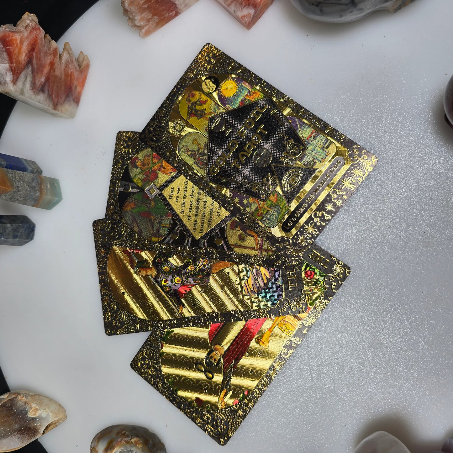 Black Rider-Waite Tarot Deck with Gold Foil