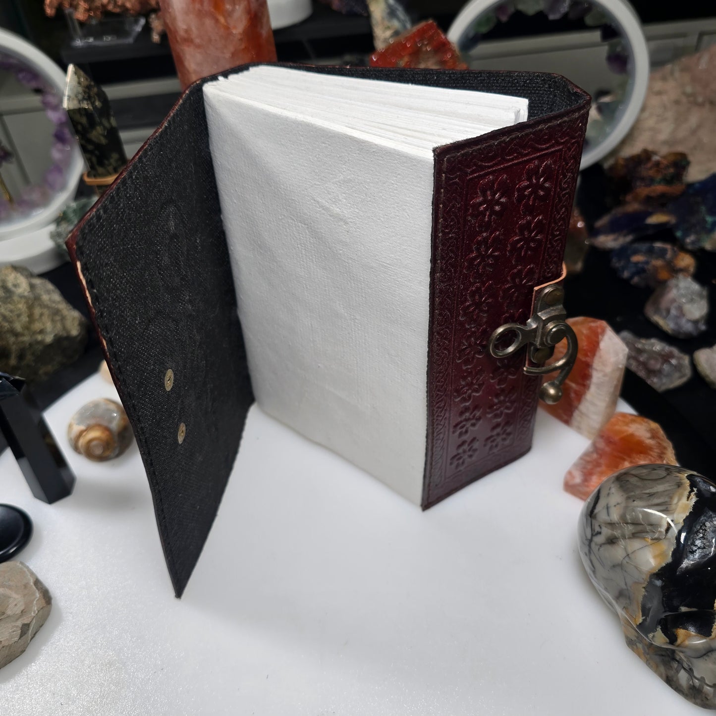 Maiden Mother Moon Leather Blank Book